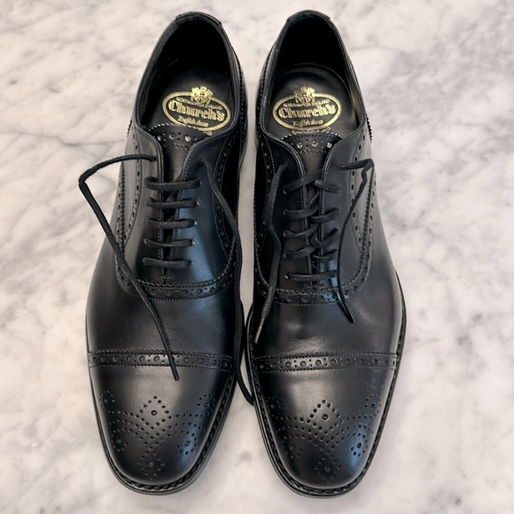 BRAND NEW - Church’s Cap Toe Black Oxfords - Size UK 7 - Picture 1 of 6